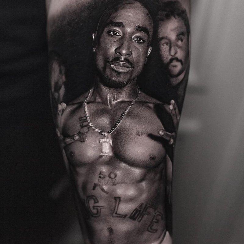 Тату 2pac Шакура