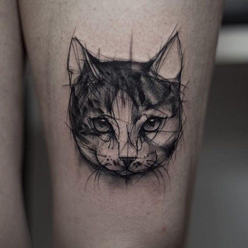 Тату морда кота
