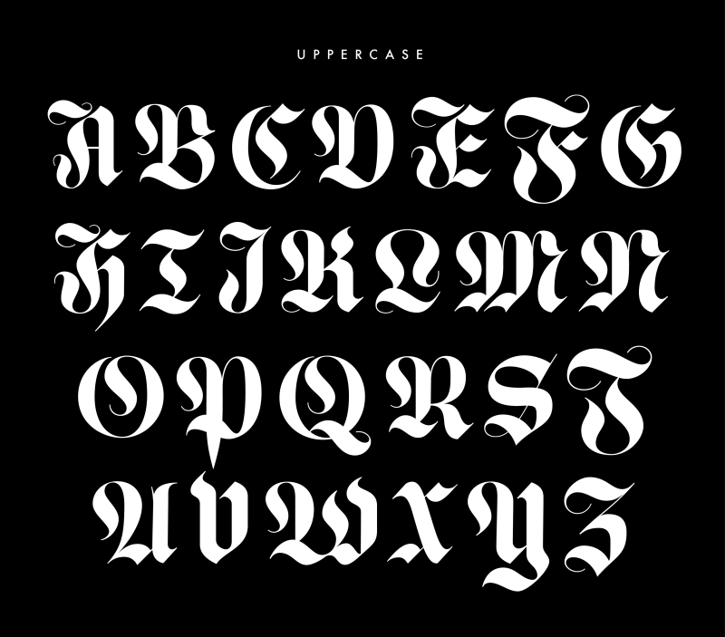 Каллиграфический шрифт Готика