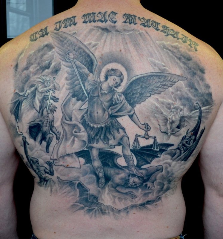 Saint Michael protect us тату
