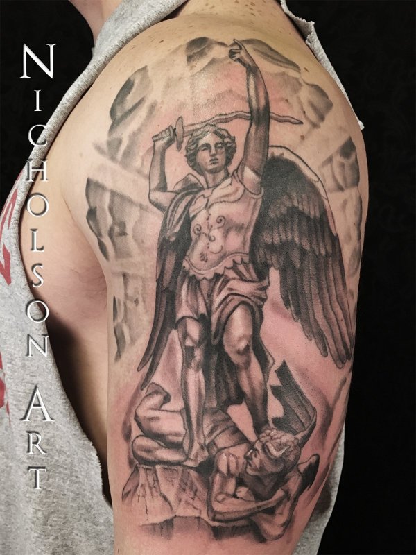Saint Michael protect us тату