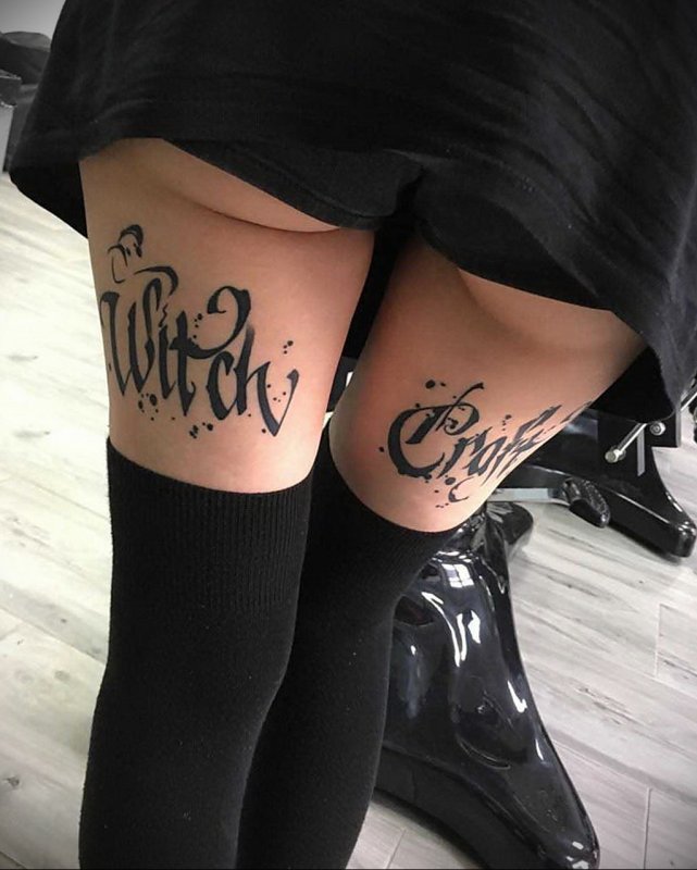 Тату на ногах сзади