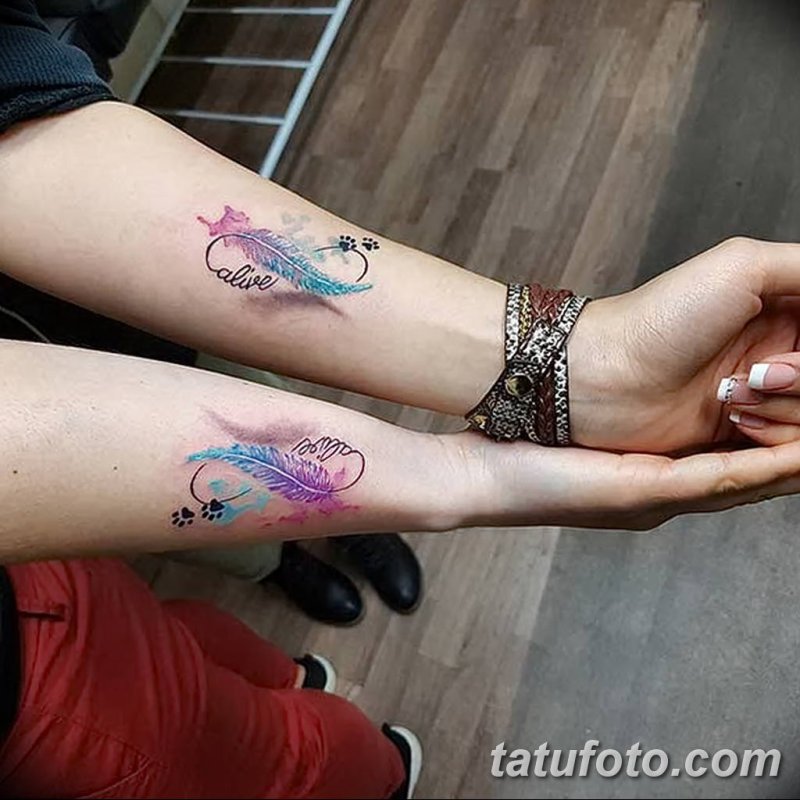 Акварельные парные тату
