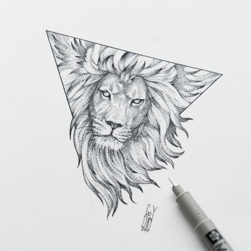 Лев Графика эскиз