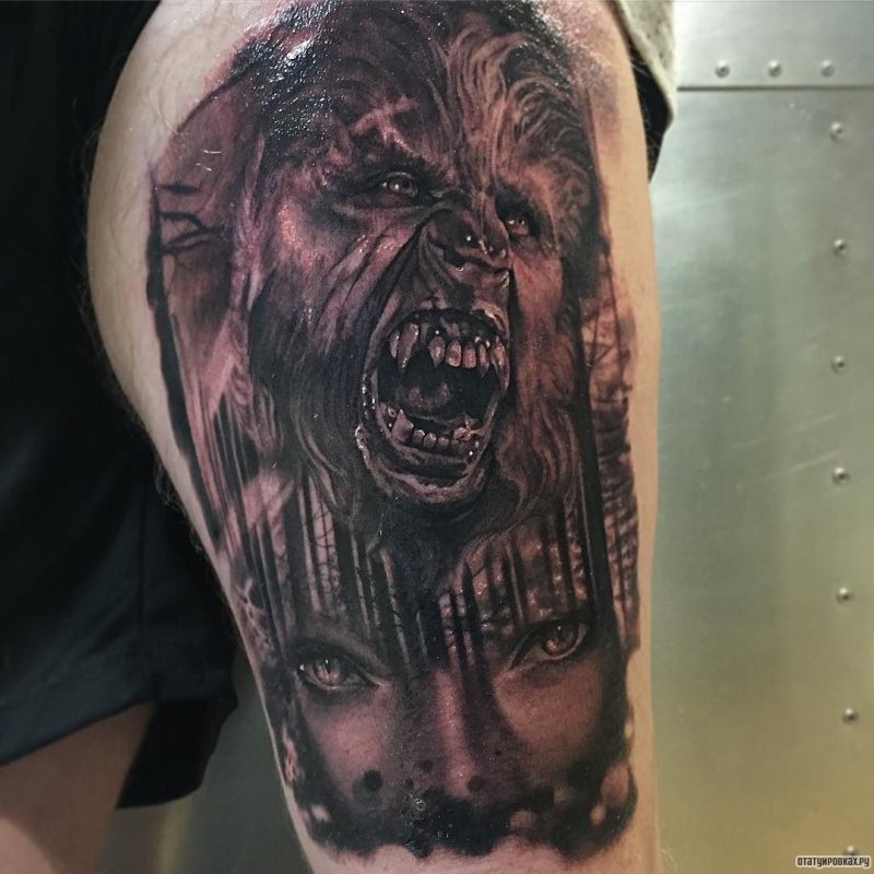 Werewolf тату реализм