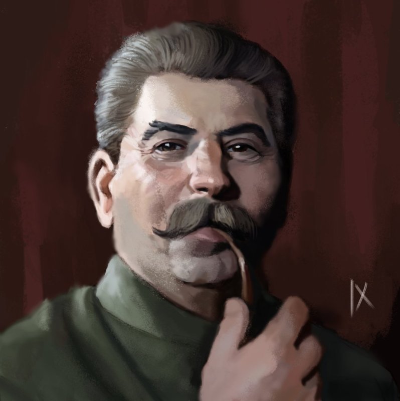 Сталин на черном фоне