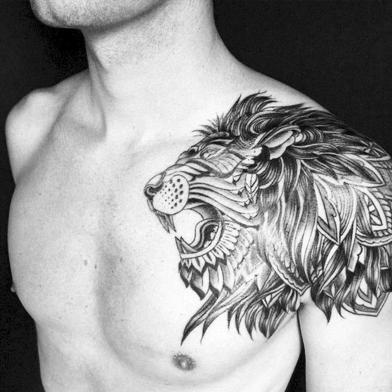 Lion with Crown of Thorns Tattoo