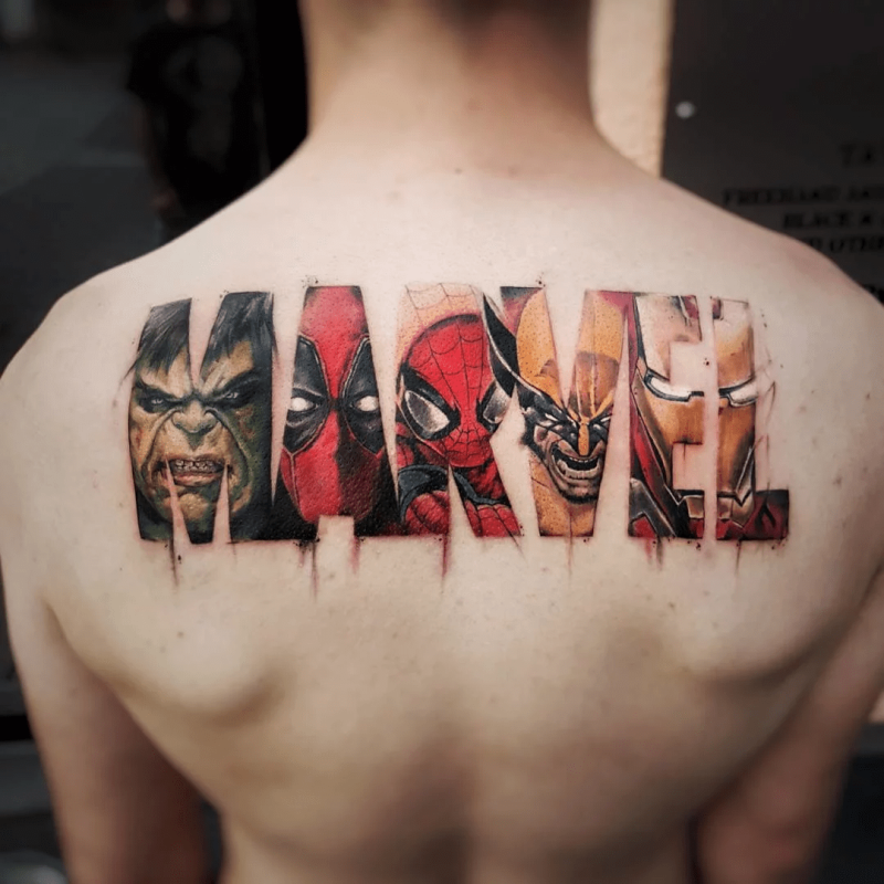 Маленькие Татуировки в стиле Marvel
