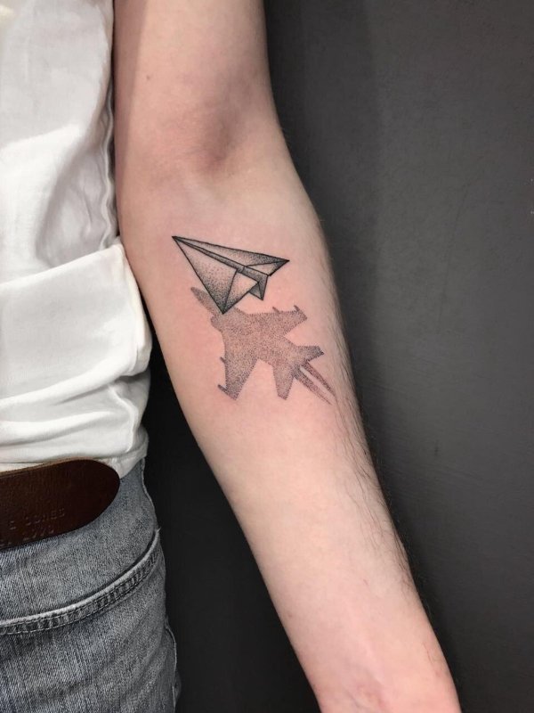 Мини тату самолет
