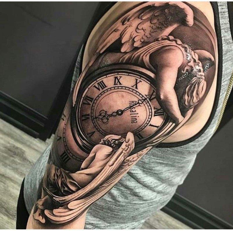 Тату лестница в часы
