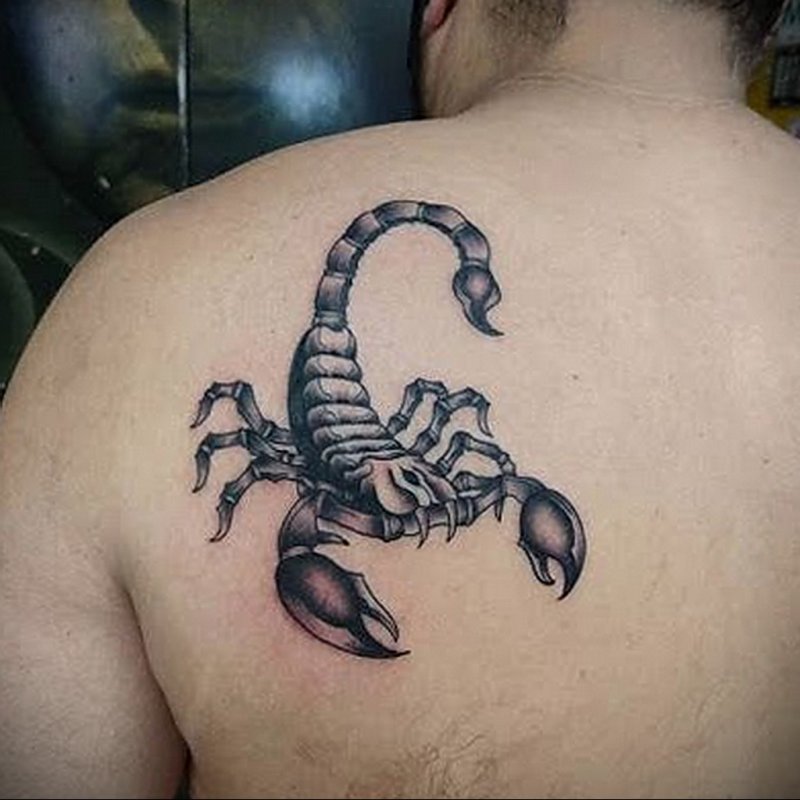 Наколка Скорпион на лопатке