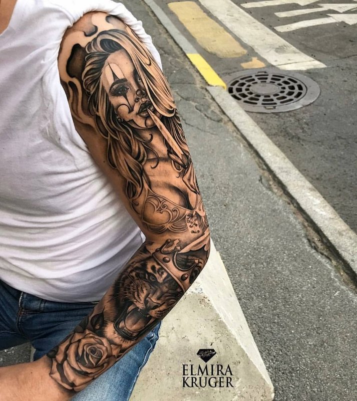 Тату рукав механика