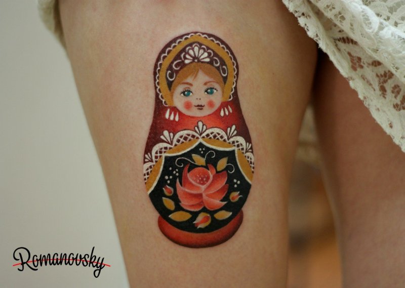 Тату русская Матрешка