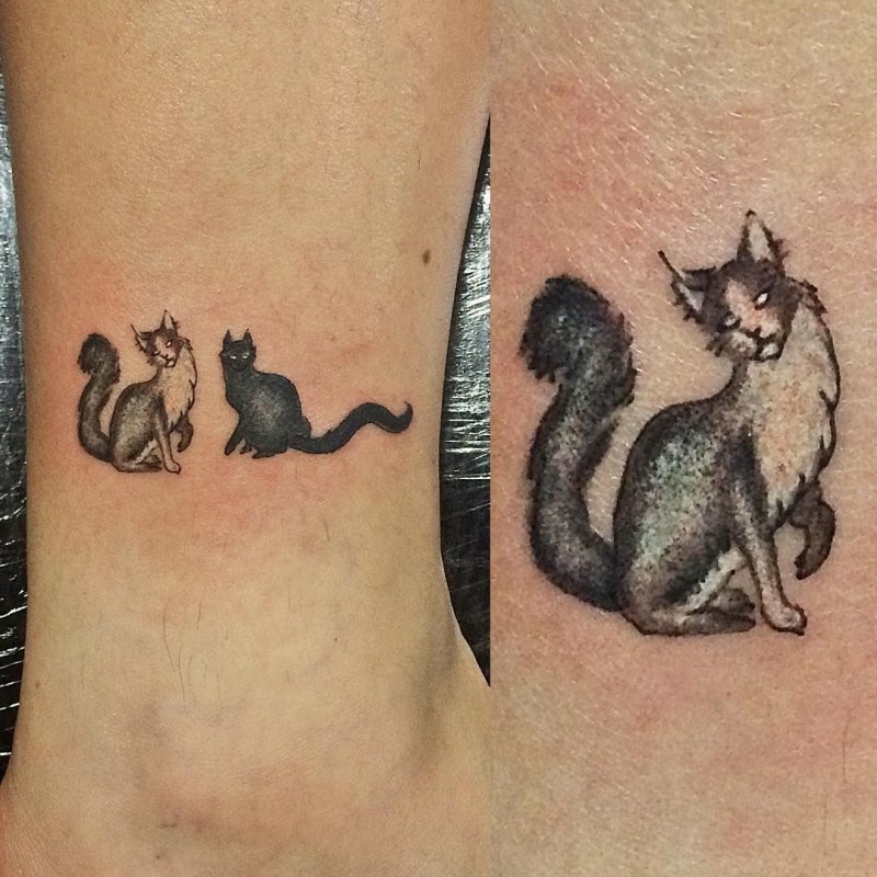 Парные тату котики
