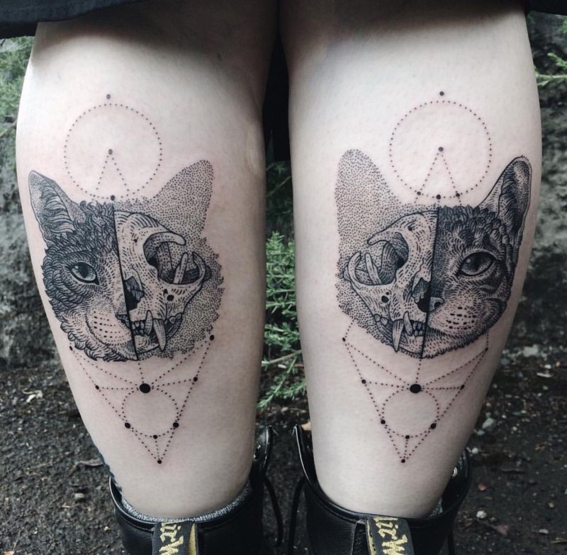 Парные тату котики