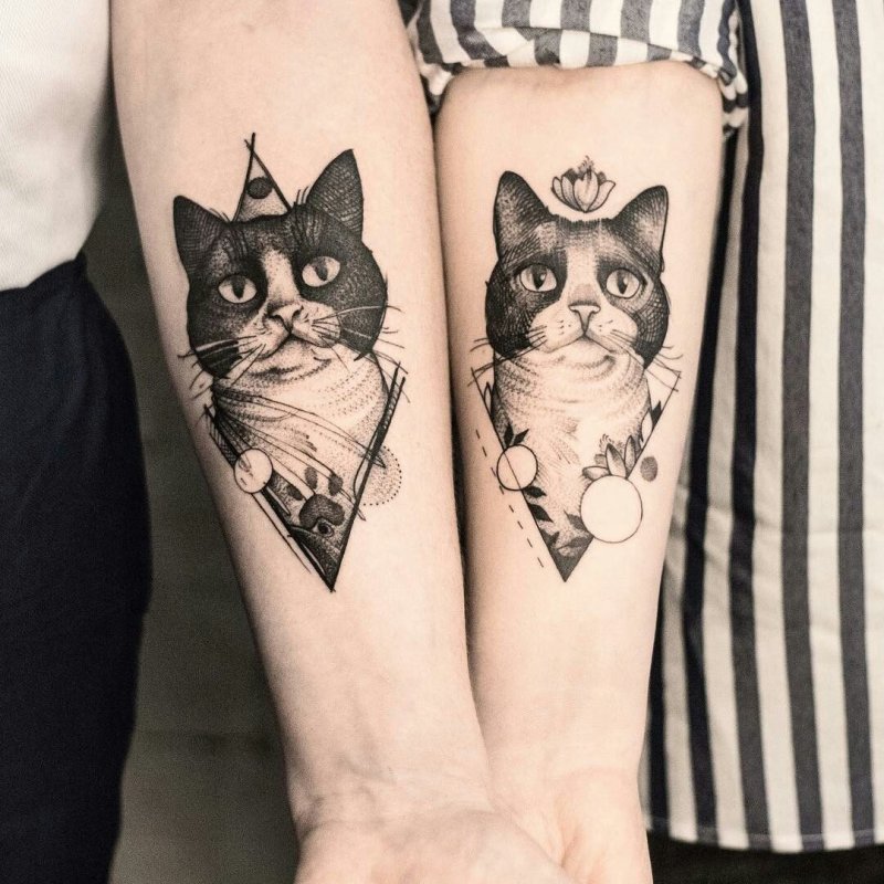 Парные тату Котопес
