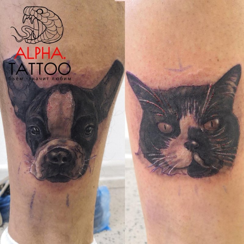 Парные тату лапки кошки
