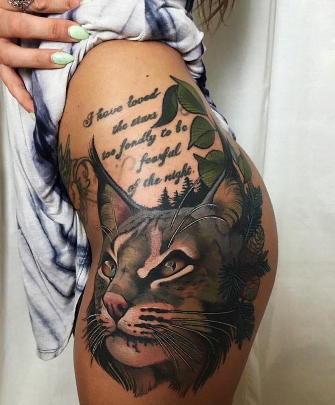 Мини тату кошка