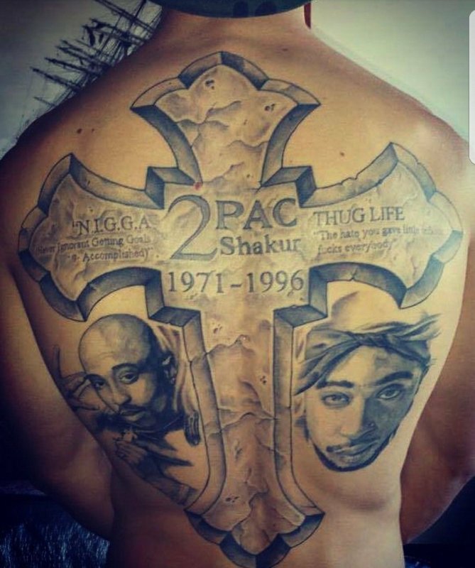 Thug Life тату 2pac