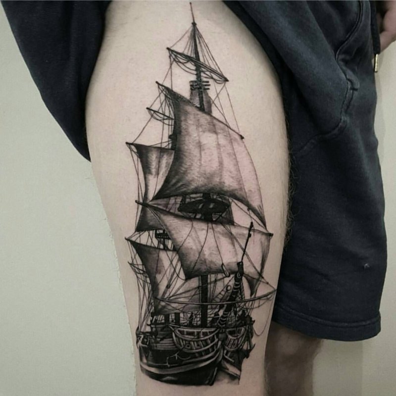Tattoo Realism корабль