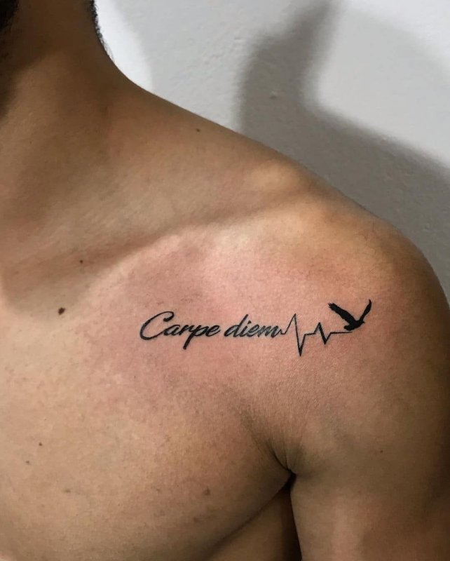 Надпись на спине Carpe Diem
