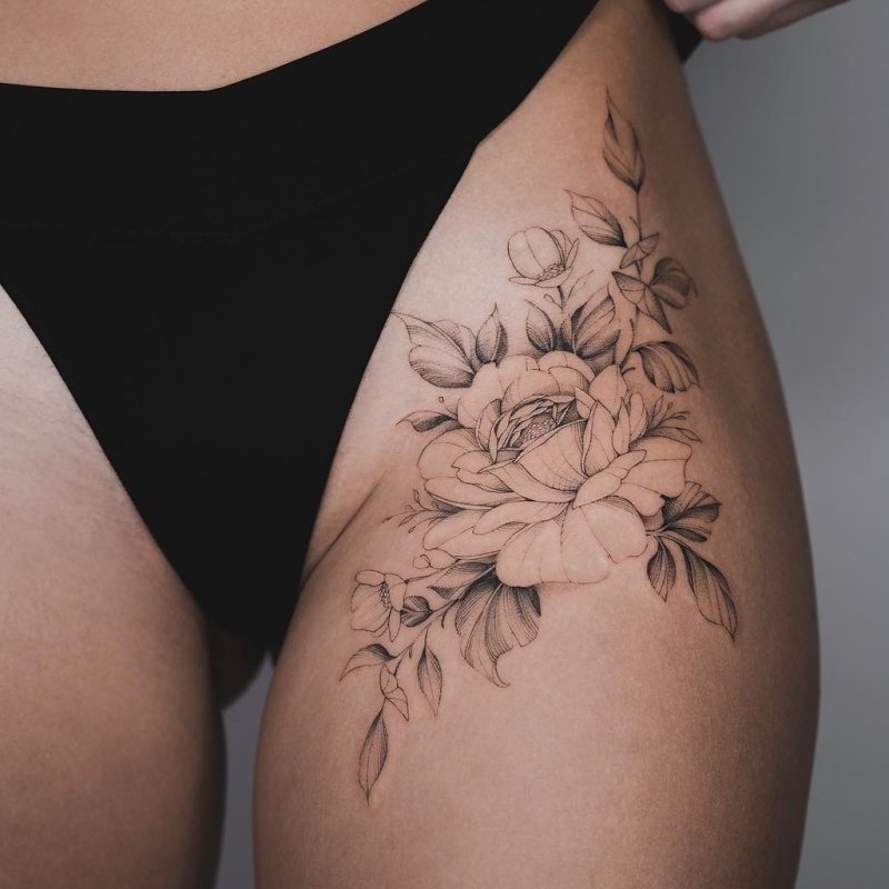 Интимные тату цветы