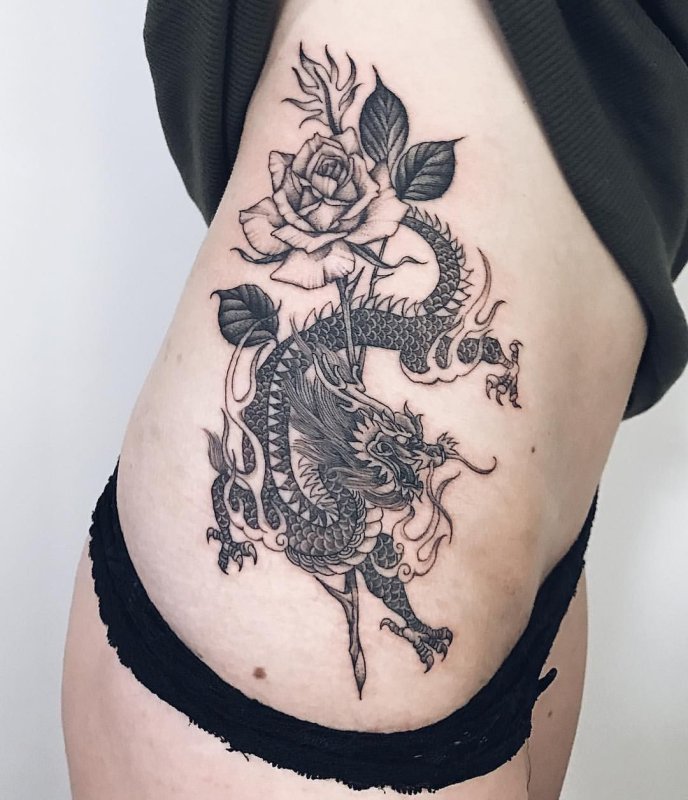 Blackwork дракон