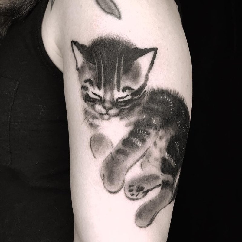 Тату Космическая кошка