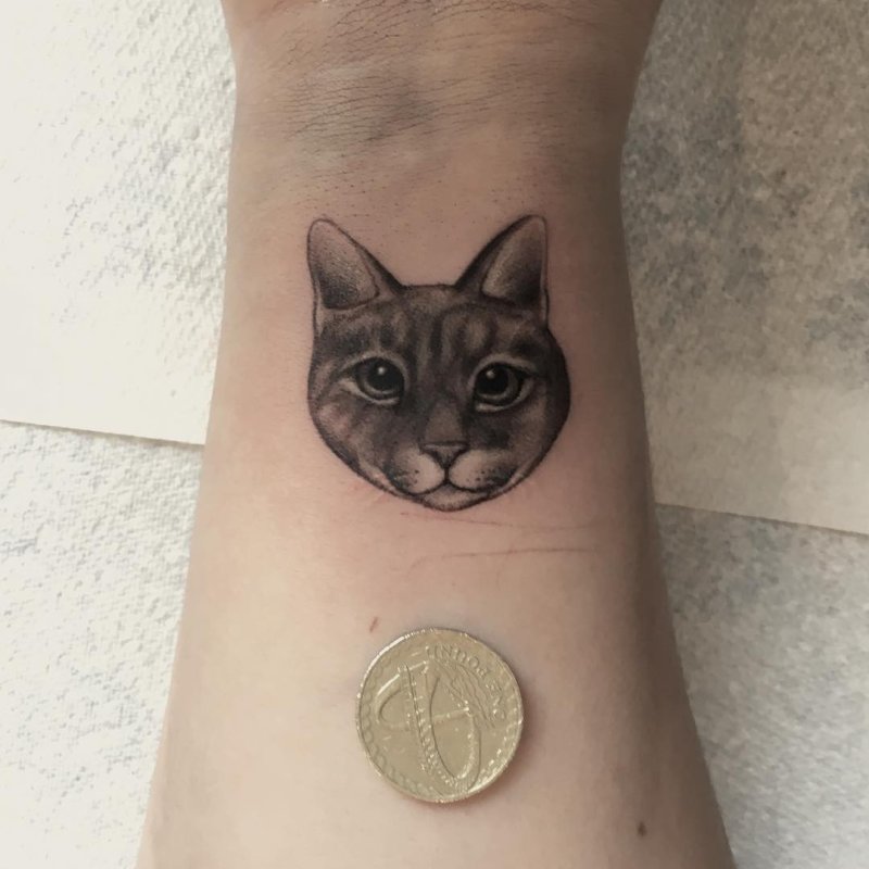 Тату кошка маленькая