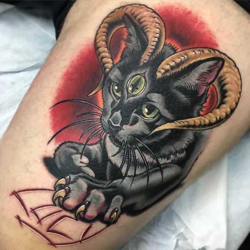 Кошка блэкворк