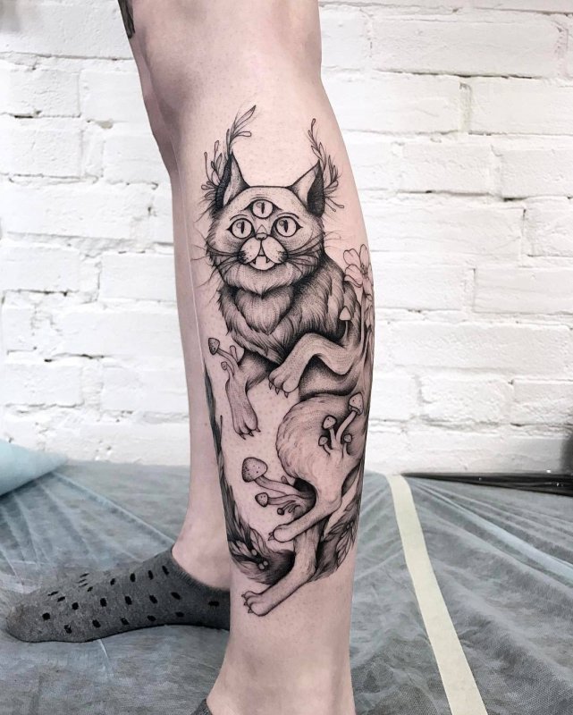 Оригинальные тату кошек