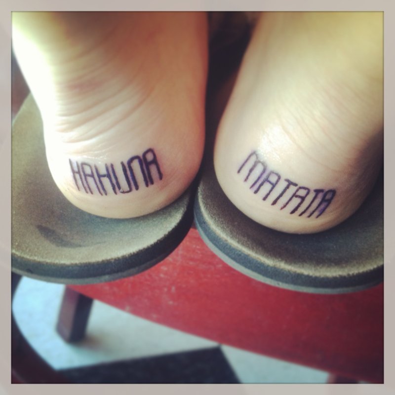 Тату на пятке