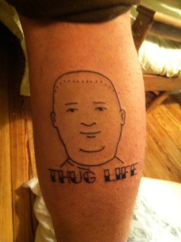 Тату Бобби Хилл Thug Life