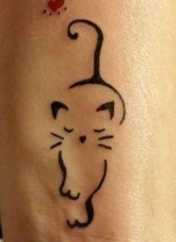 Тату хной кошка