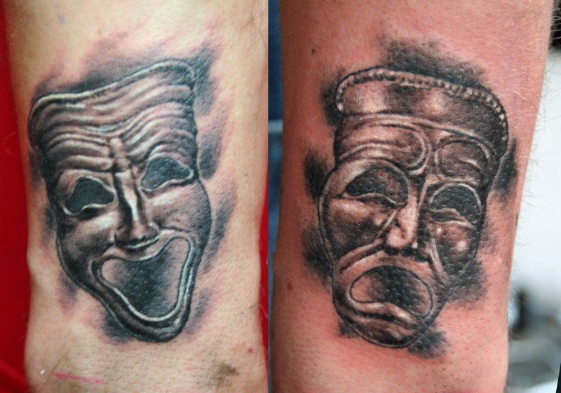 Маски comedy and Tragedy Tattoo