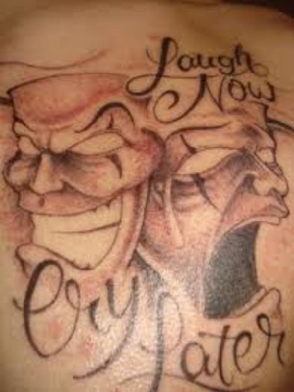 Smile Now Cry later тату на спине