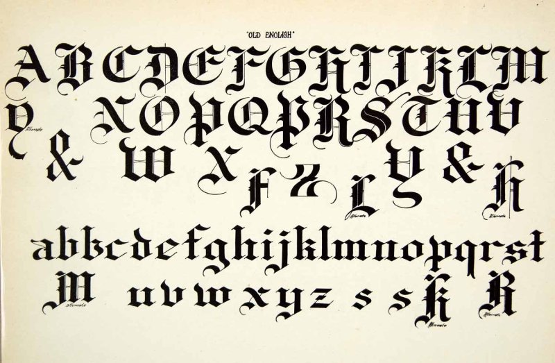 Modern Gothic Alphabet шрифт