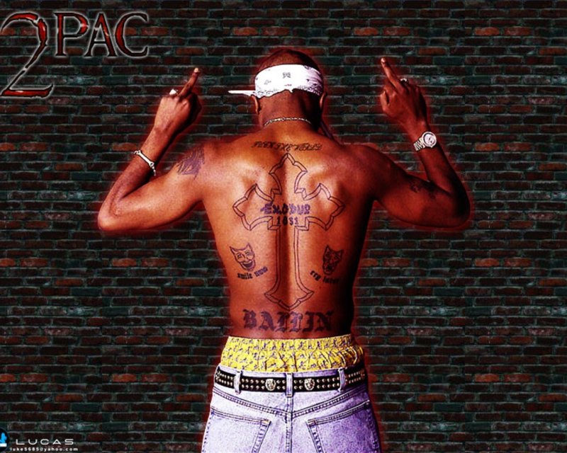 Тату 2pac Шакура