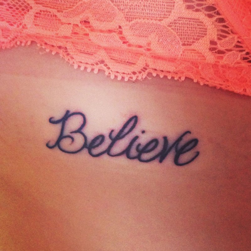 Believe in yourself тату на груди