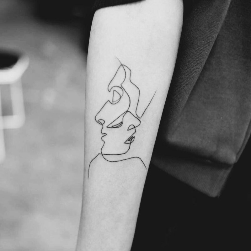 Тату one line