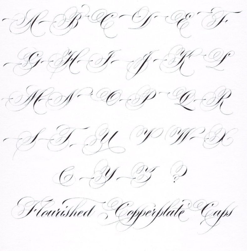 Каллиграфия шрифт Copperplate