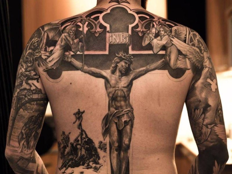 Tattoo крест ХЕСУС