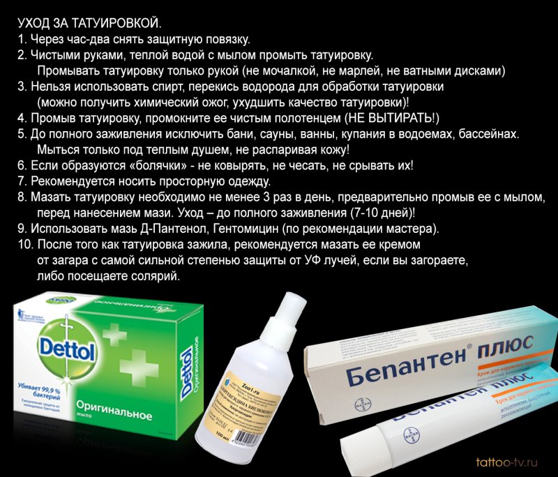 Как ухаживать за тату