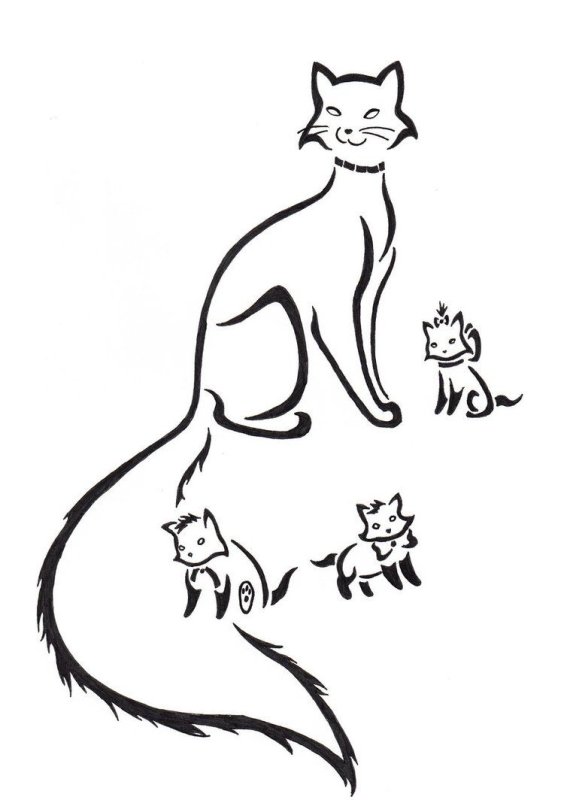 Тату мордочка кошки