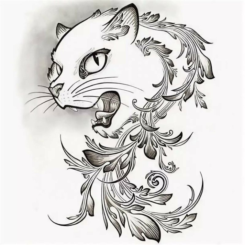 Тату для девушек маленькие кошки