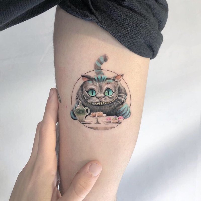 Тату Чеширский кот маленькая