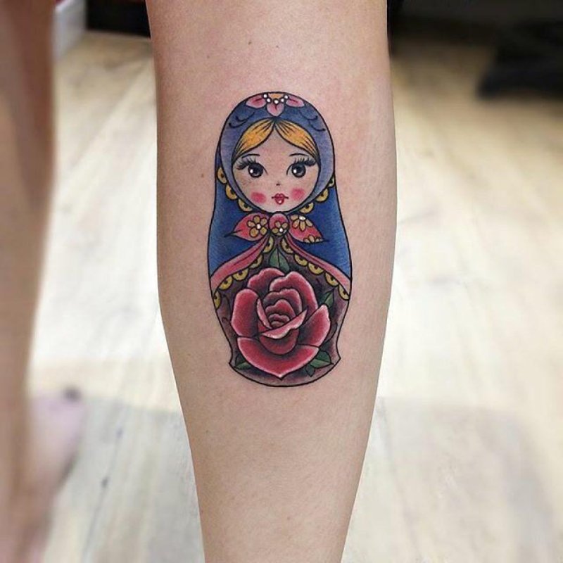 Матрешка тату эскиз