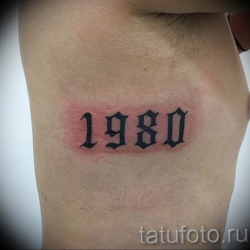 Тату на шее число