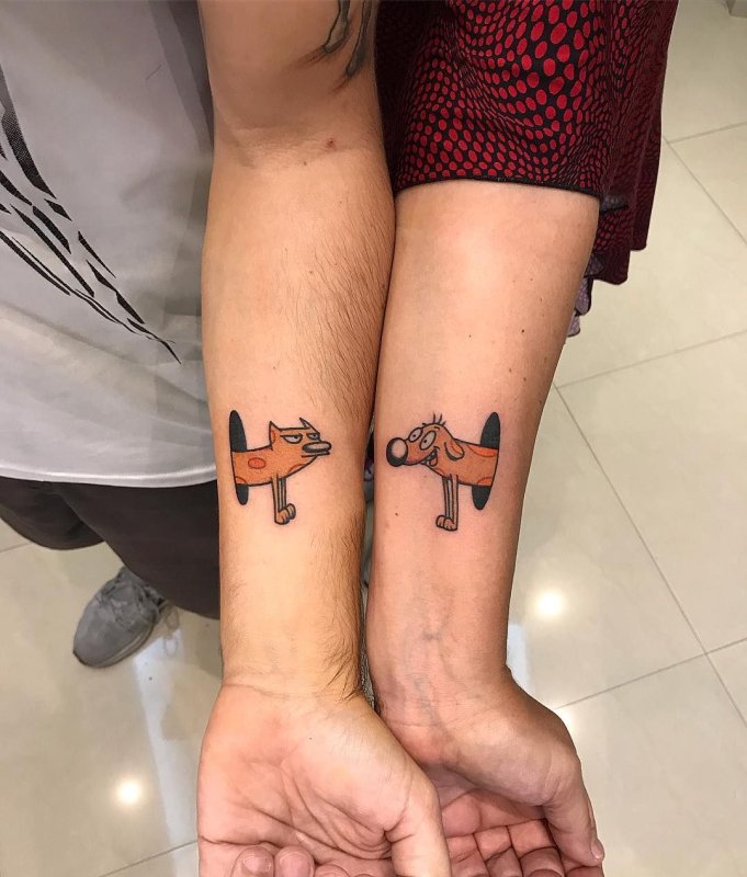 Парные тату Котопес
