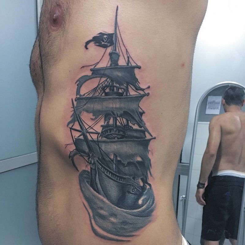 Тату пиратский корабль